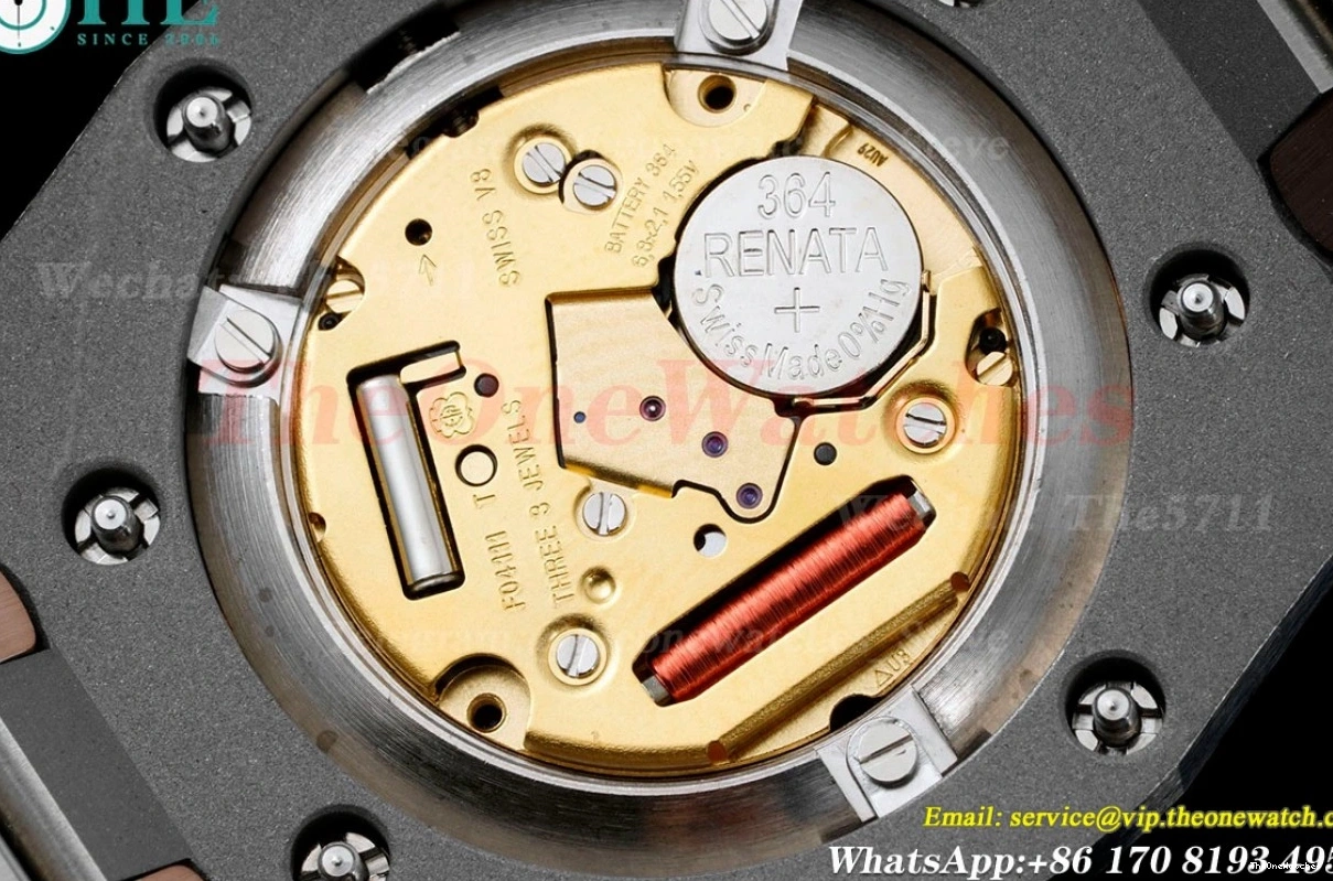 Qtz JJF SS White Royal Oak RG Swiss Ladies Diamond 33mm 0105